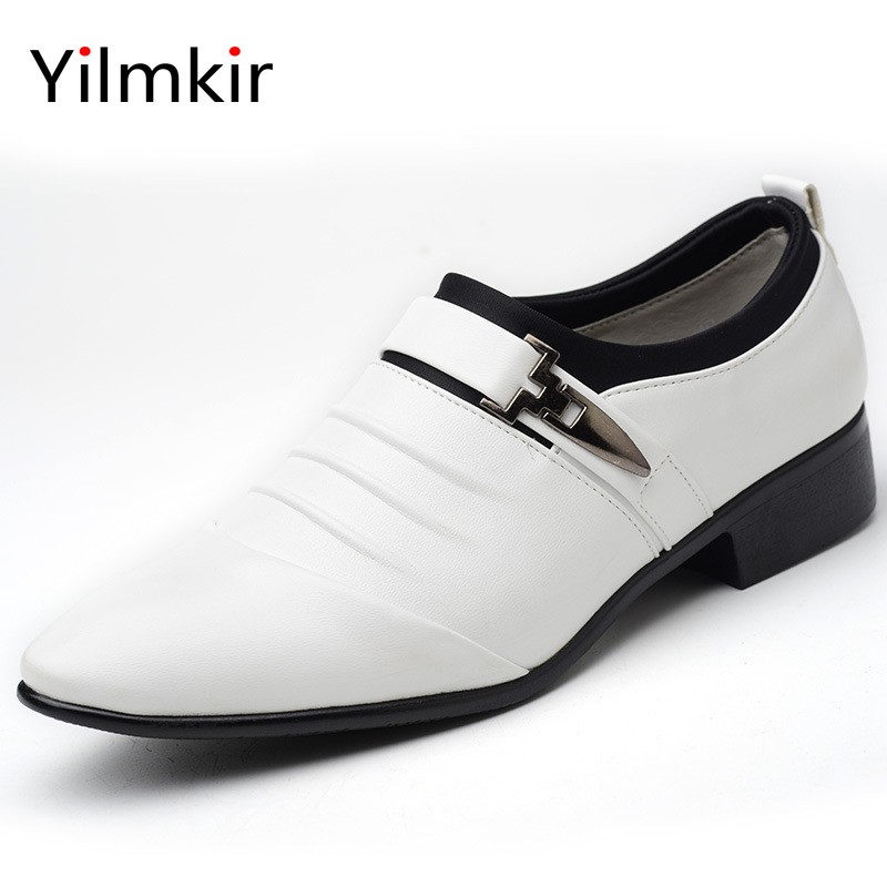 Casual pointed toe formal wear men oxford shoes fashion real business men wear shoes popular banquet all-match flat shoes