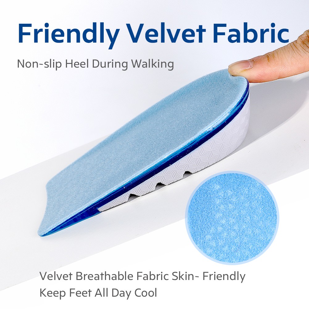 NOIPACE Invisible Height Increase Insoles Silicone Gel Heel Cushion 1-3cm Elevators Insert Soles Women Men Half Increasing Shoe Pads