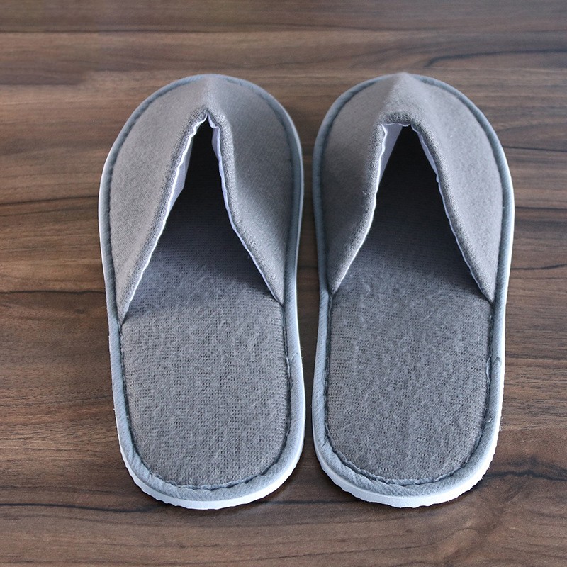 1 Pair Simple Unisex Solid Color Slippers Hotel Travel Spa Portable Men Slippers Disposable Guest Home Indoor Cloth Men Slippers