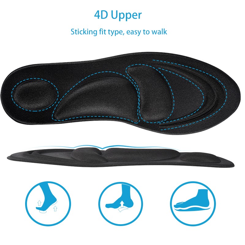 4D Massage Insoles Soft Sponge Arch Support Orthotic Foot Inner Pads For High Heel Shoes Men Women Cushion Soles Spurs