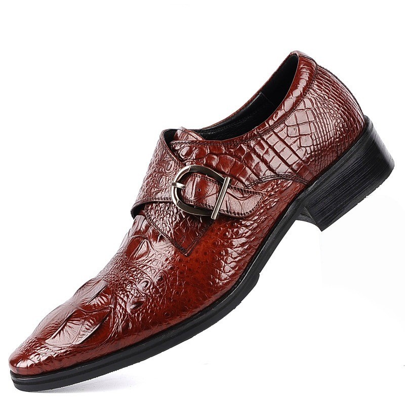 2021 men derby shoes business loafers gentleman dress shoe faux crocodile pattern leather big size 48 designer shoes for men