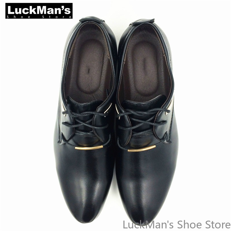 Men's Pointed Toe Faux Leather Oxford Shoes Formal Office Shoes Black Large Size 38-48 Spring Autumn