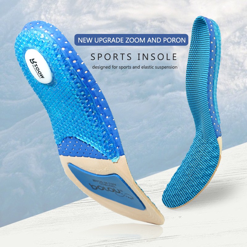 Silicone Insoles Unisex Arch Support Sneakers Insole Cushioning Memory Foam Sole Cushion Anti-Slippery Shoes Insert