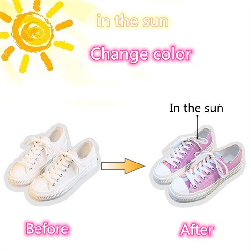 Women Color Changing Canvas Shoes Trendy Fashion Versatile Low-top Lace-up Boarding Shoes Cute Fairy Colorful Kawaii Sneakers