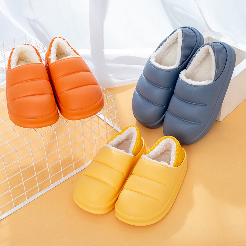 Men and women winter slippers fur slippers passionate and comfortable garden clogs mules slippers home cotton shoes couple indoor slippers