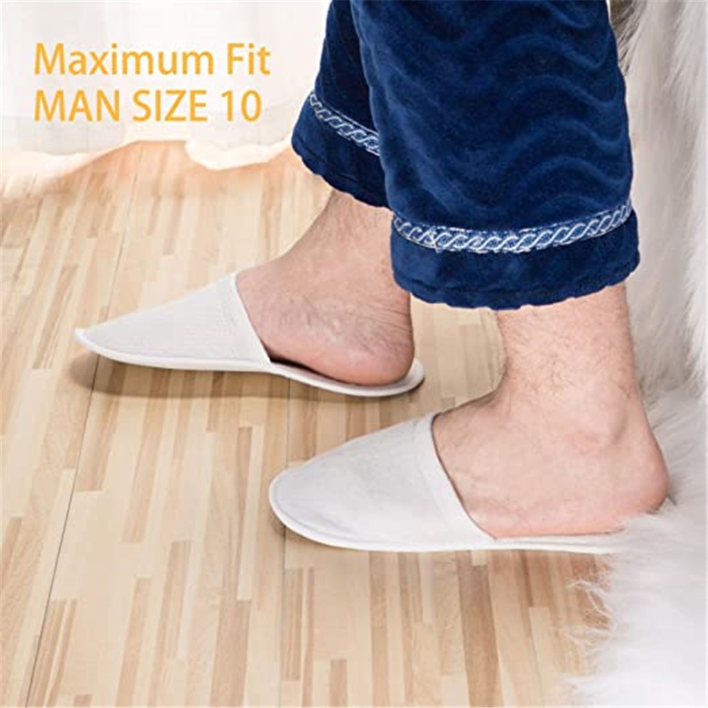 5-100 Pair Disposable Travel Hotel Slippers White Toweling Closed Toe Spa Shoes Bath Sets Bathroom Bathroom Shower Accessories