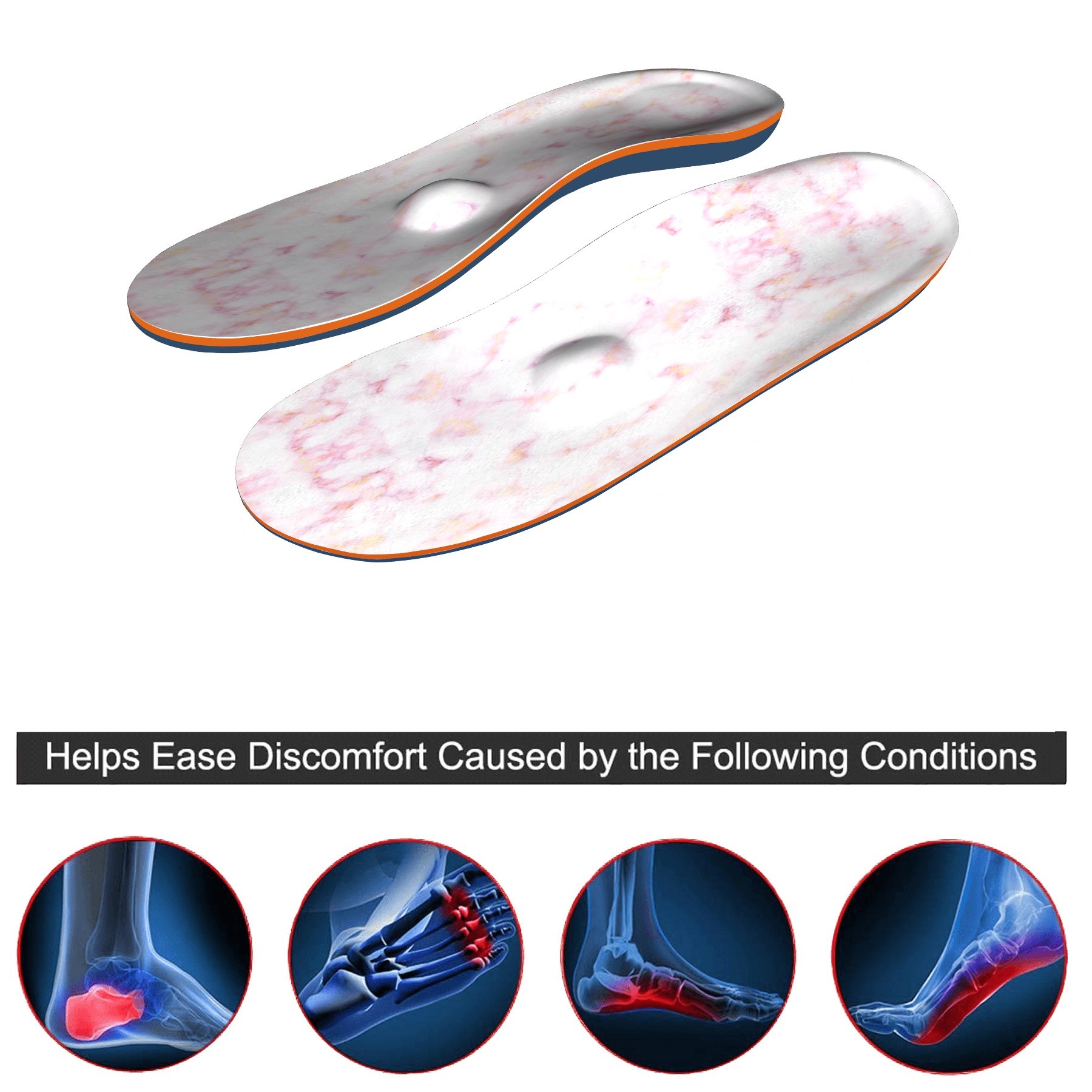 Orthotic Insoles Sports Shoe Cushion Men Flat Feet Heel Spur Orthotic Insert Sole