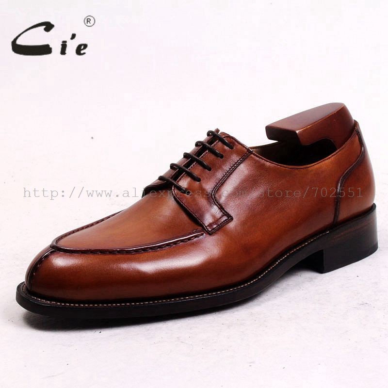 Cie-Men's Genuine Calfskin Leather Outsole Handmade Breathable Leather Brown Goodyear D143 Free Shipping