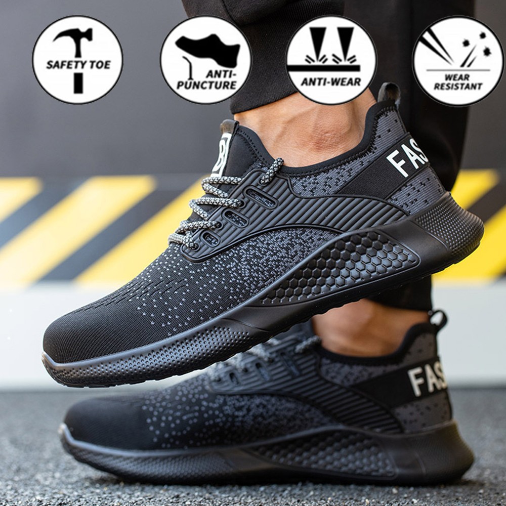 Non-slip mens work safety shoes breathable summer deodorant anti-piercing women shoes mens safety shoes work shoes