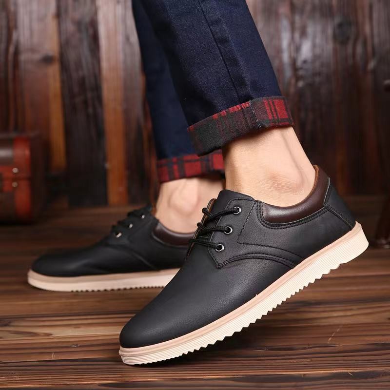 Leather casual shoes for men 2021 autumn winter original brand luxury platform oxfords shoes male walking breathable sneakers