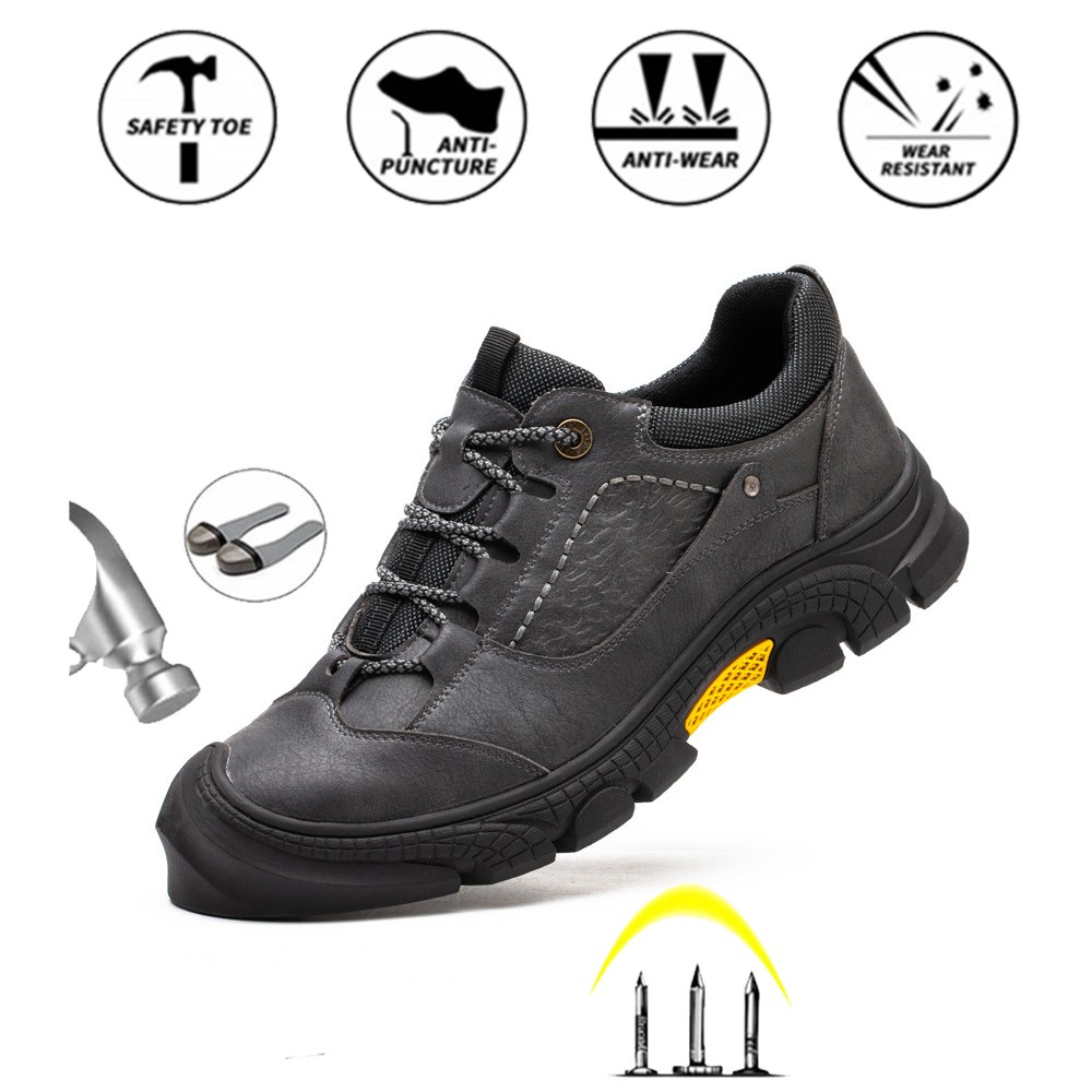 Safety shoes men deodorant anti-puncture steel toe cap insulated electric safe wear-resistant winter work shoes