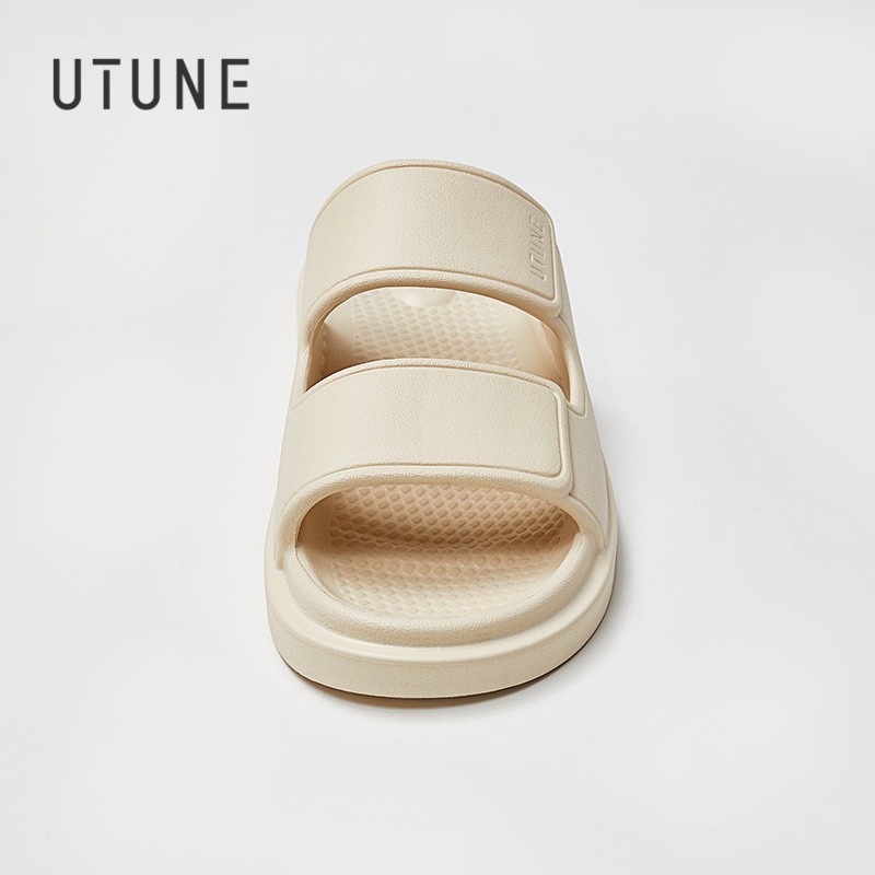 UTUNE Cream Slides Slippers for Women Indoor Shoes Bathroom Warm Summer EVA Home Sandals Men Memory Foam Outside Slippers