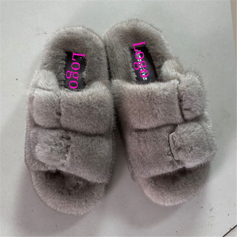 100% Genuine Mink Fur European Luxury Slippers Winter Indoor Slippers Women Slippers Women Slippers