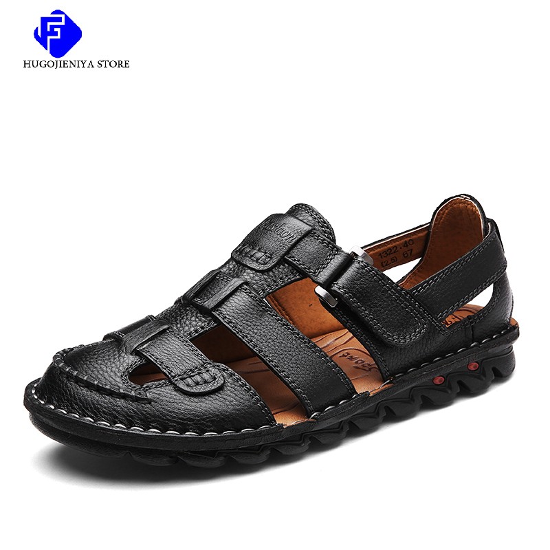 2022 New Classic Men Sandals Summer Genuine Leather Sandals Men Lightweight Casual Sandals Fashion Men's Sandals Plus Size