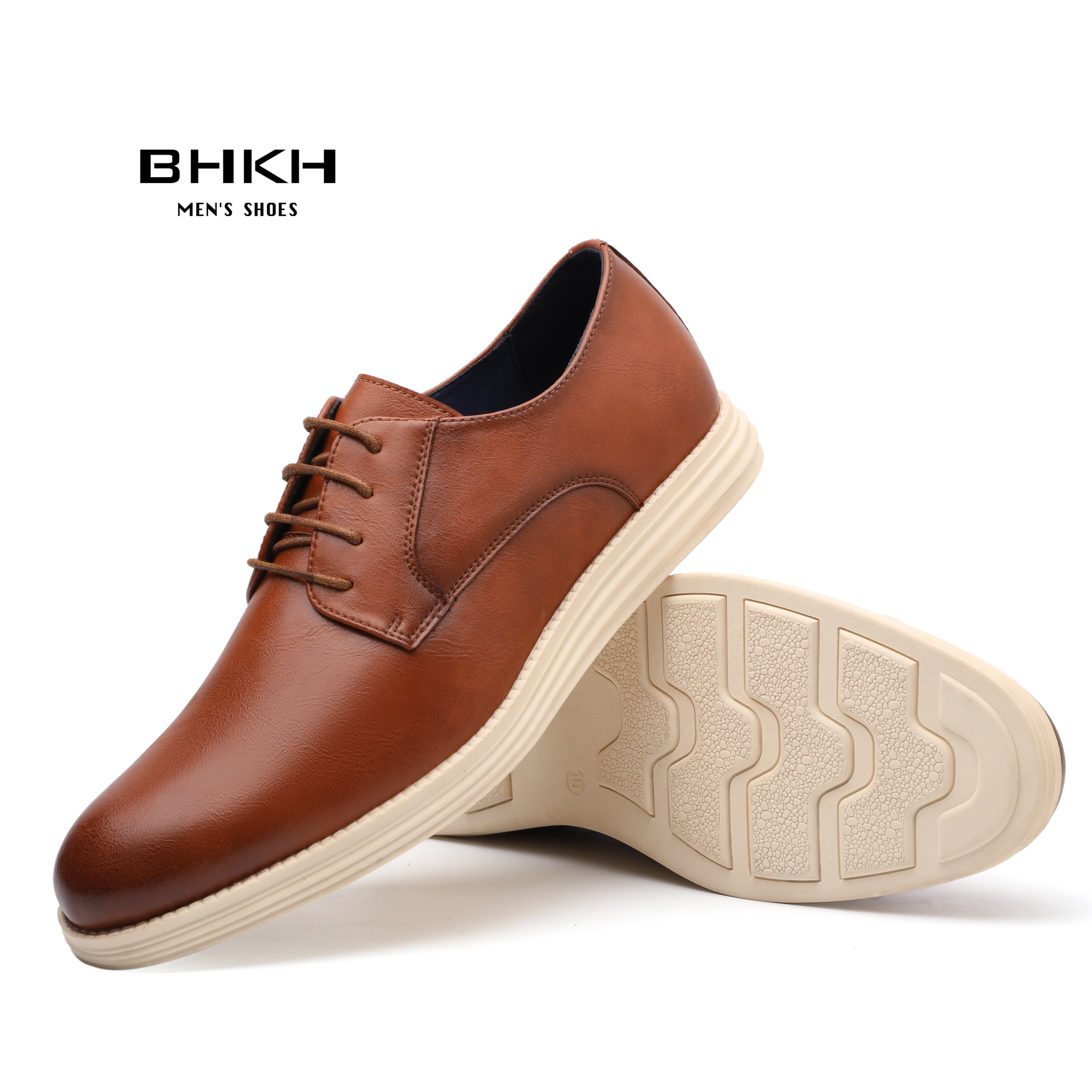 BHKH 2022 leather men casual shoes smart business office work lace-up light dress men shoes