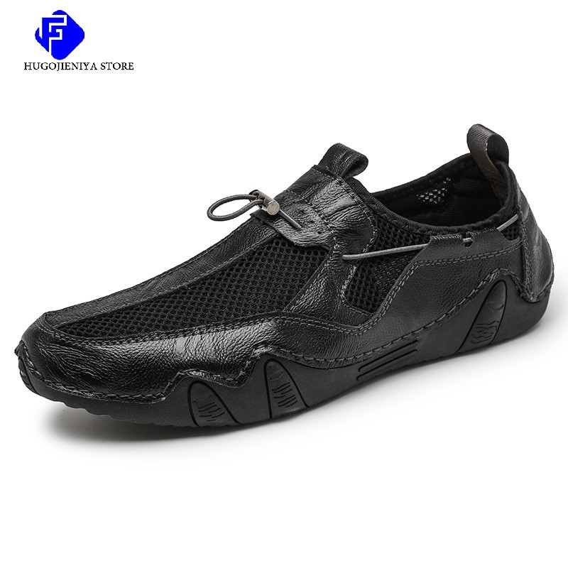 Men Casual Shoes Breathable Mesh Loafers Men Shoes Handmade Fashion Comfortable Outdoor Men Walking Sneakers Men Boat