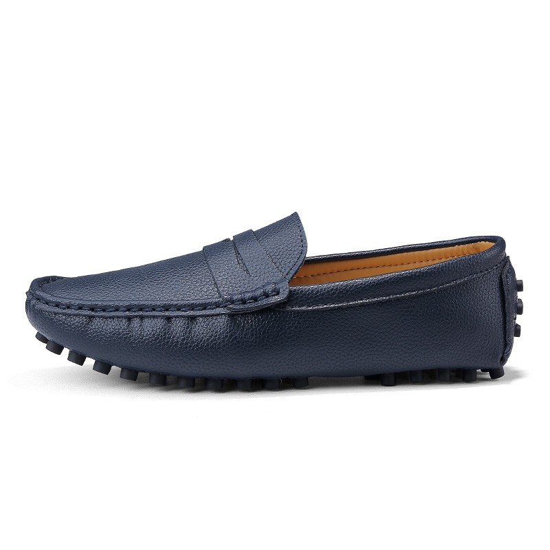 Men's shoes, genuine leather, casual moccasin shoes, breathable, soft, without laces, large size 39-50