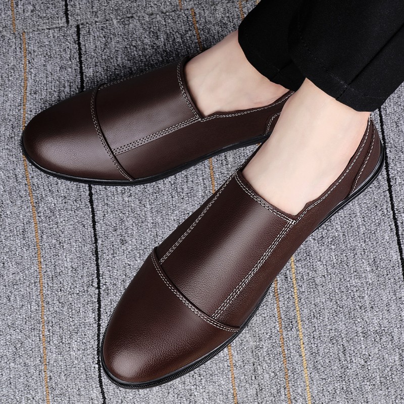 Summer outdoor soft men shoes leather loafers slip on comfortable driving shoes moccasins casual driving shoes