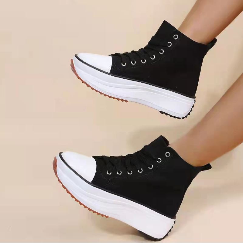 LuasTuas 2022 New Thick Bottom Lace Up Women Sneakers Spring Fashion Women Shoes Ins Style Holiday Shoes Size 36-43