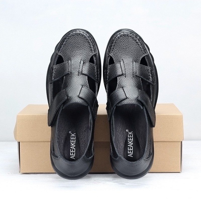 Men's classic genuine leather shoes summer new casual shoes soft-soled beach shoes breathable non-slip design loafers M8909