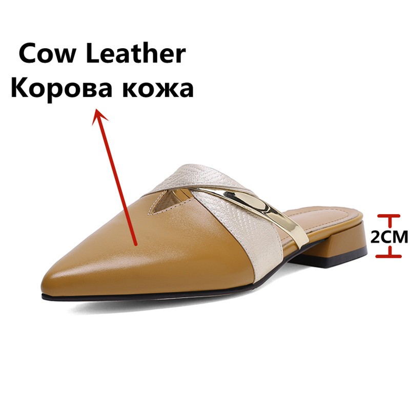 FEDONAS Women Sandals Genuine Leather Spring Summer Brand Fashion Shoes Woman Pointed Toe Office Pumps Mules Shoes