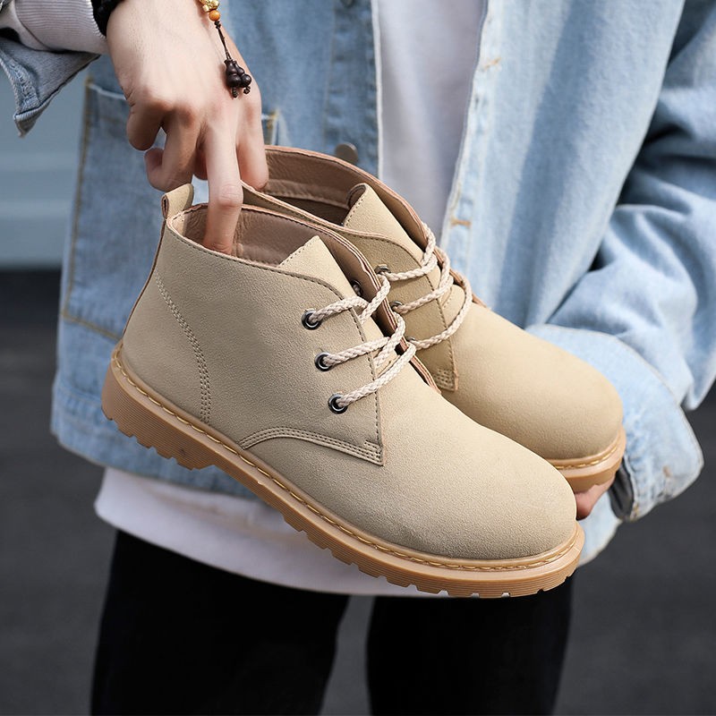 2021 Spring Thick Men's Snow BootsTrendy All-match Retro British Style Warm Non-slip Ankle Boots Same Style Factor Boot Men