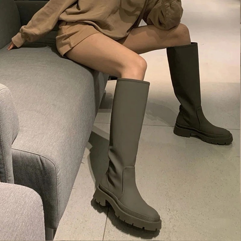 Women Long Boots Autumn Winter Knee High Boots Fashion Boots Female Boots Thigh High Boots Leather Knee High Motorcycle Boots