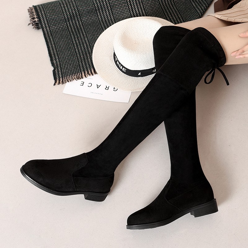 Stretch over the knee boots increased round toe women's boots autumn and winter casual sexy long boots 35-40 women's high boots