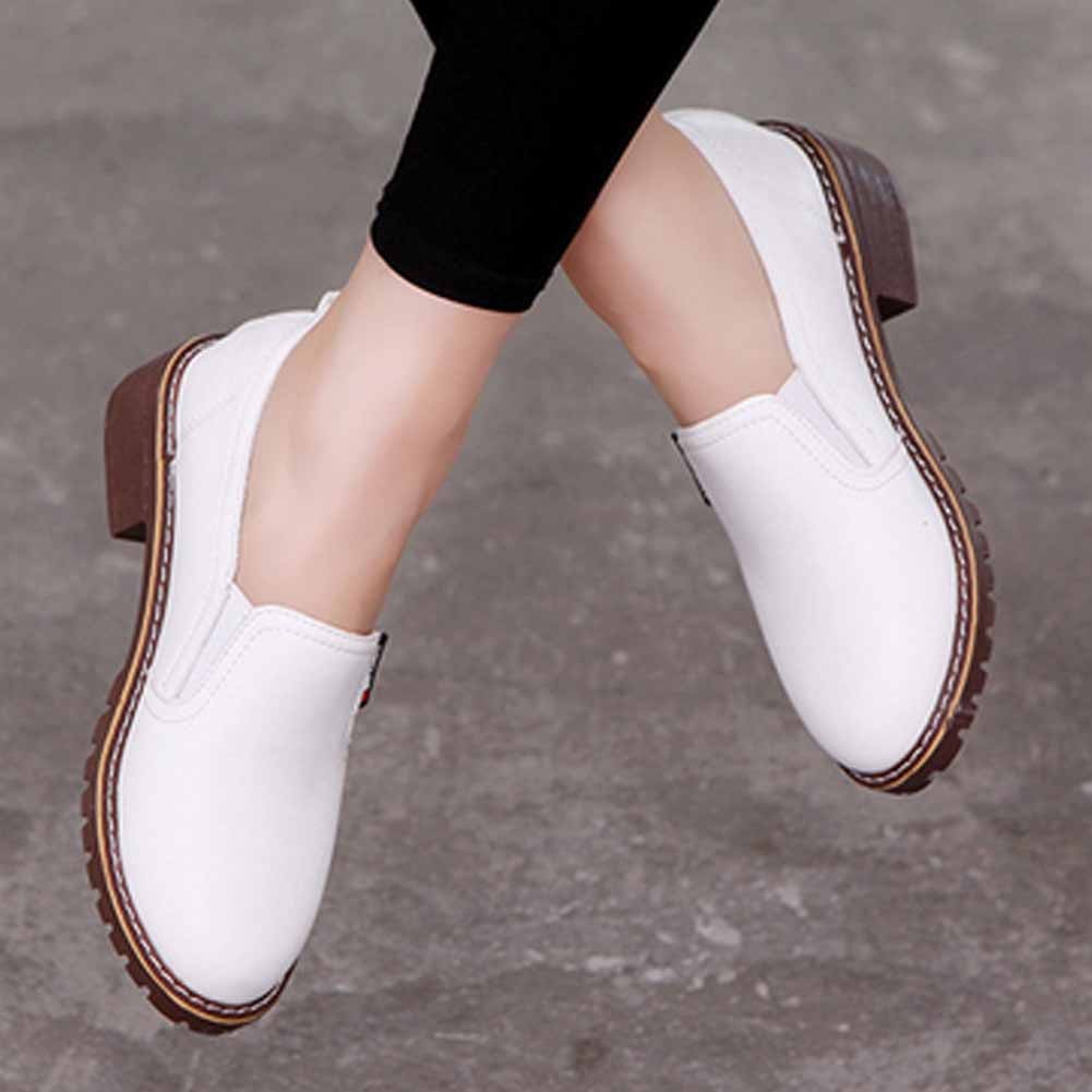 New Women Shoes Autumn Girls Oxford Shoes Waterproof Female PU Leather Shoes Causal Lesies