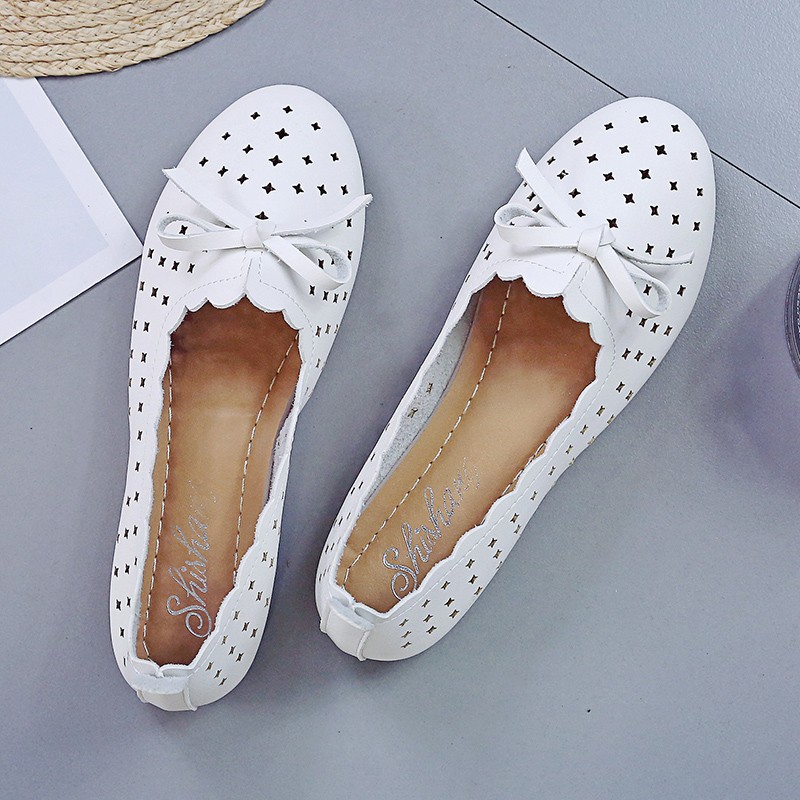 2022 Spring New Summer White Sneakers Women Mesh Flat Shoes Nurse Flats Shoes Casual Ballet Shoes Women 40