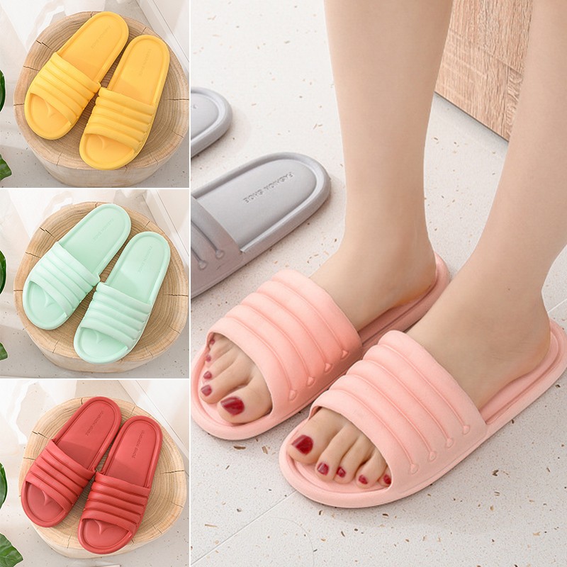 Women Men Unisex Summer Non-slip Slippers Shoes Bathroom Slippers Lovers Sandals Indoor Fashion Home Slippers Floor Flip Flops