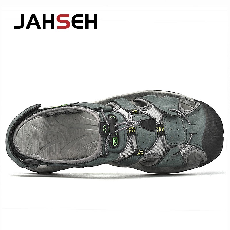 Summer New Outdoor Genuine Leather Men's Casual Sandals High Quality Brand Beach Shoes Fashion Water Shoes Walking Footwear