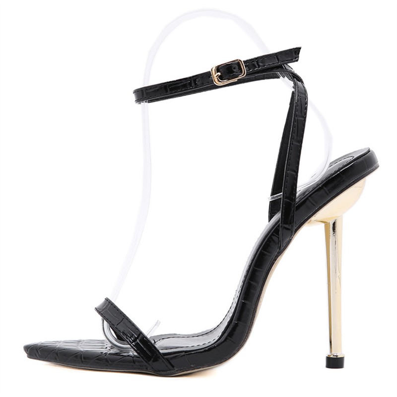 Fashion design summer club casual solid ankle strap sexy thin formal sandals high heels women's shoes