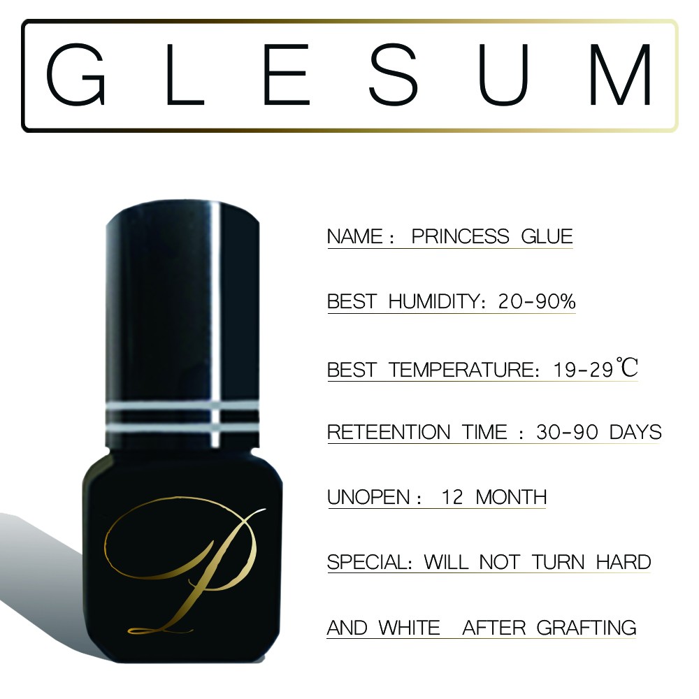 Glesum-Princess Eyelash Glue 0.5s-1s, dry and waterproof oil, retention time, 7-9 weeks, free shipping