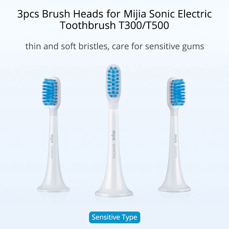 Original Xiaomi Mijia Electric Toothbrush Head 3pcs for T300/T500 Smart Sonic Toothbrush Sonic Clean 3D Brush Head Collects