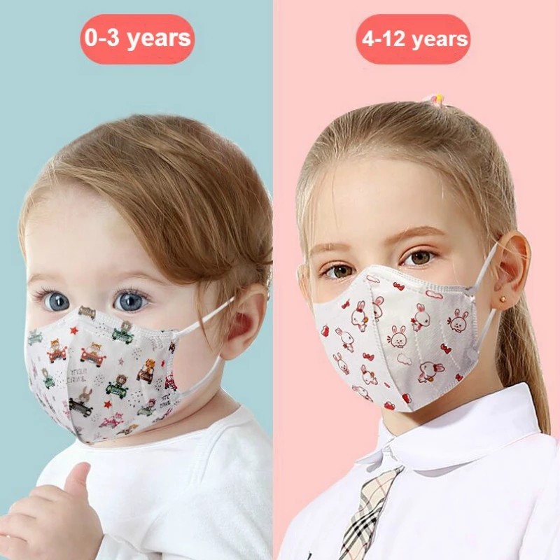 Children KN95 Mouth Mask 4 Layer Respirator Face Mask Cartoon Printed Reusable Anti Virus Masks Kids N95 Mascarillas fpp2 Ninos