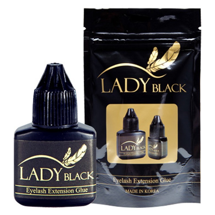 Original Korea Sky Glue Lady Black Strong Lash Glue for Eyelash Extensions Low Irritation 3-4 Seconds Quick Drying Black Cover 5ml