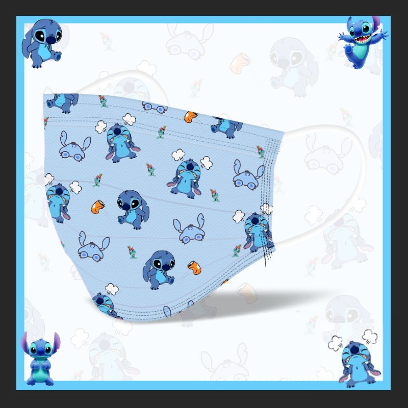 Disney Animation Stitch Adult Children Cartoon Disposable Mask Three-layer Protective Cartoon Pattern Printing Parent-Child Mask