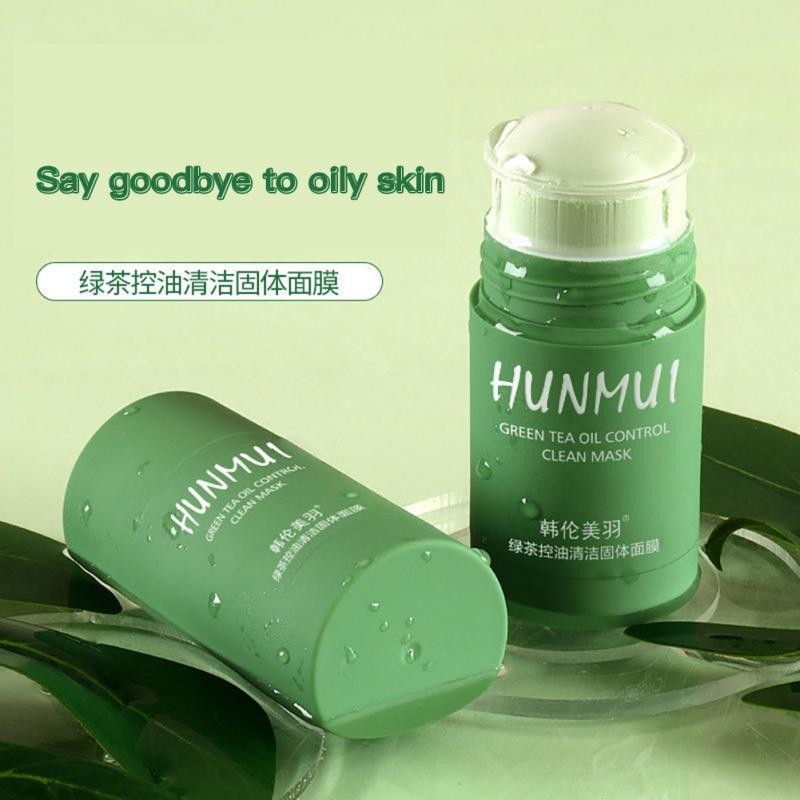 HUNMUI Green Tea Solid Mud Mask Moisturizing Cleansing Solid Mask Oil-control Smearing Mud Mask Facial Cleanser Skin Care TSLM1