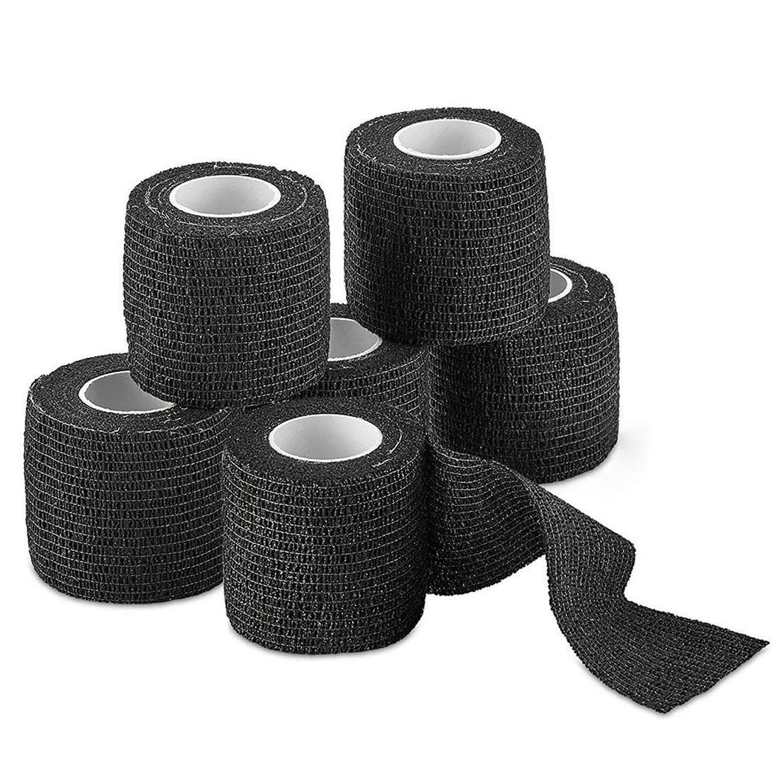 Black EZ Disposable 2''x5 Yards Grip Tattoo Cover Wrap Waterproof Self Adhesive Tape Roll For Tattoo Machine Grip Tube