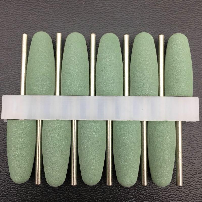 10pcs/set 10*24mm Rubber Silicone Nail Drills Big Head Bits Nail File Grinders For Manicure Pedicure Cuticle Clean Tools 15