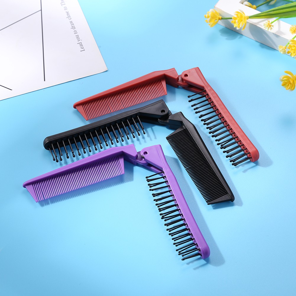 Folding Comb Double Headed Serrated Hair Comb Women Travel Portable Beauty Plastic Massage Brush Hair Styling Tools