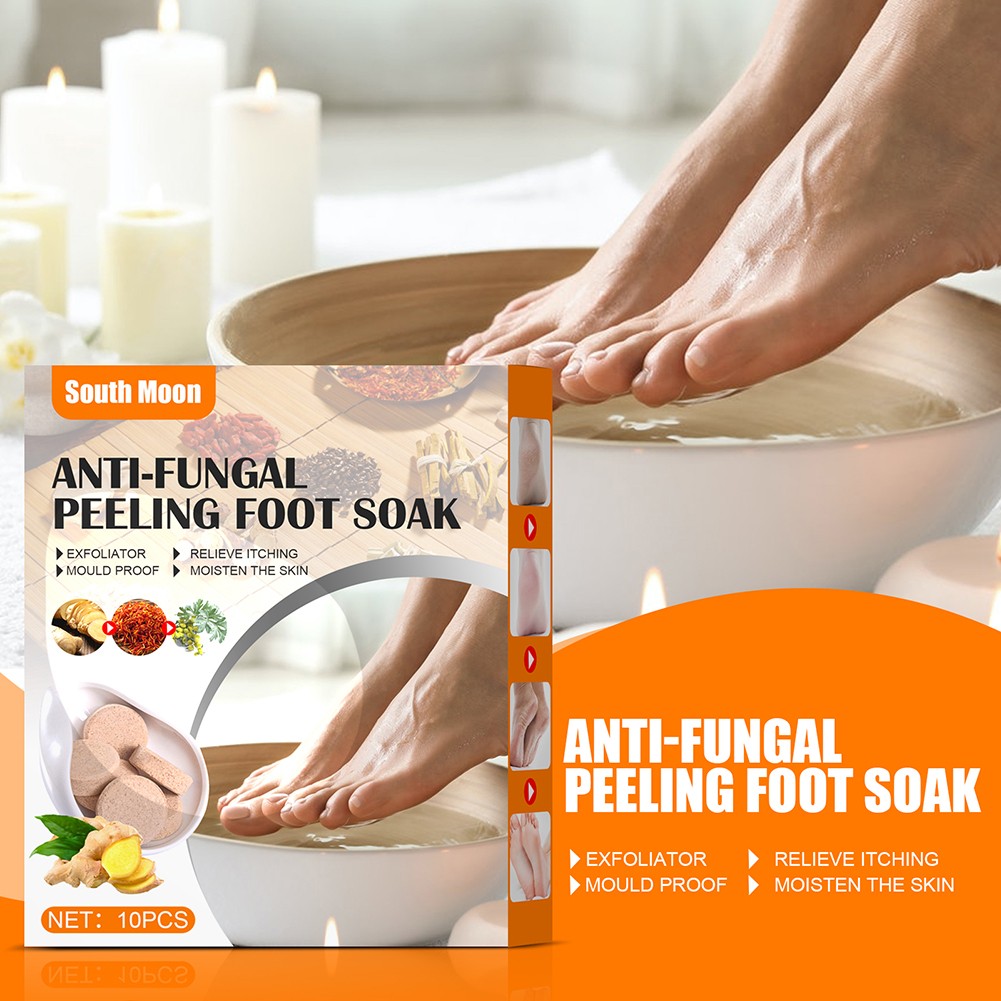 10pcs Ginger Anti-Fungal Detox Foot Treatment Soak Effervescent Tablet Long-Term Relief Skin Anti-cracking Bathing Spa Care