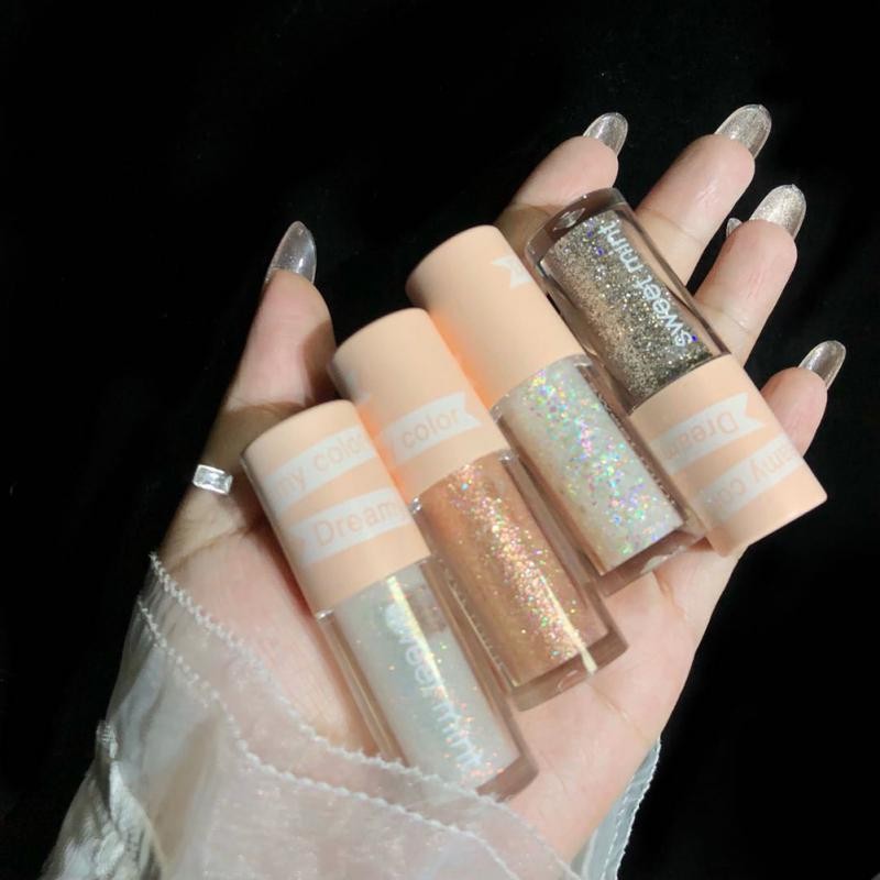 12 Colors Liquid Eyeshadow Highlight Sequins Glitter Eye Shadow Pearlescent Lying Silkworm Waterproof Lasting Shiny Eye Cosmetics