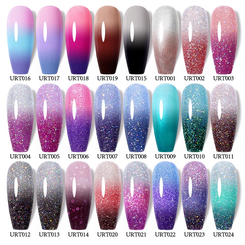 UR SUGAR Thermal Nail Polish Shiny Sequins Effect Color Change Gel Varnish All For Manicure Nails Art UV Semi Permanent Gelak