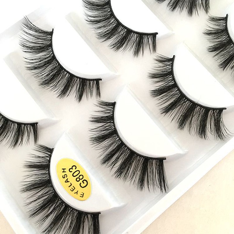 5 Pairs 3D Mink Lashes Natural Eyelashes Dramatic False Eyelashes Faux Cils Makeup Wholesale False Eyelashes Extension New Woman