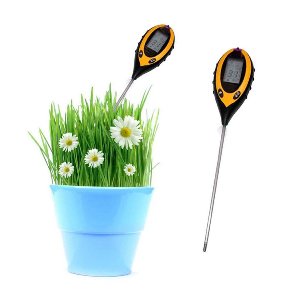 Professional 4 in 1 PH Meter Soil Tester Moisture Monitor Sunshine Temperature Tester Acidity Alkalinity Test Tool for Garden Plant