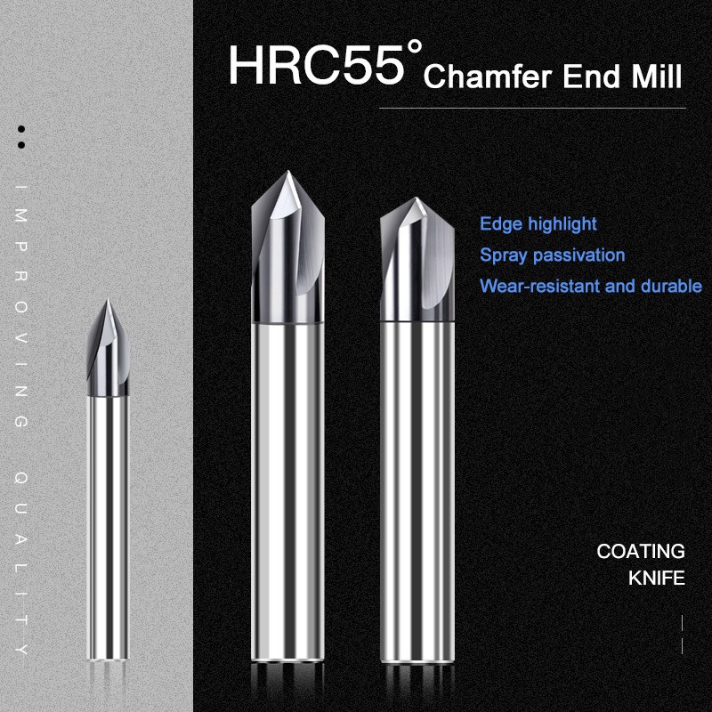 Chamfer Milling Cutter Carbide Angle Anti Chamfer End Mill Deburring V Grove Router 60 90 120 Degree 2 3 Flutes