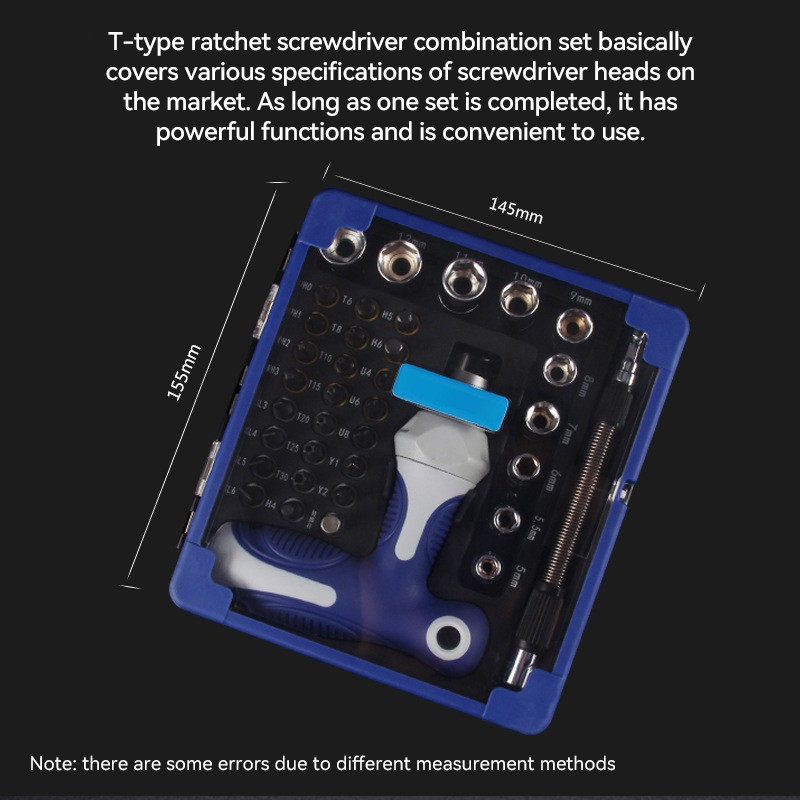 GOWKE Screwdriver 38 in 1 Ratchet Screwdriver Set Multifunction Computer Disassembly Screwdriver Chrome Vanadium Steel Tools