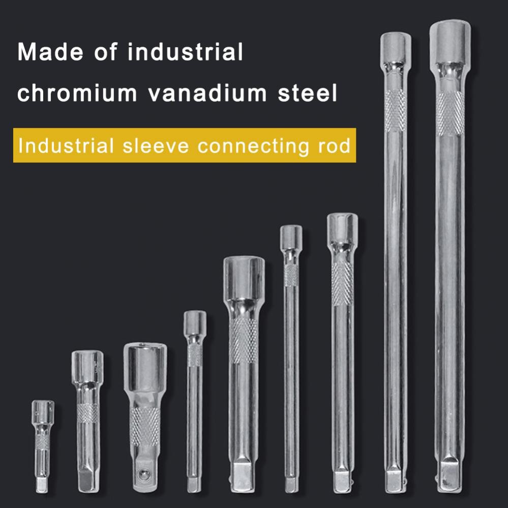 1/4 3/8 1/2 CRV Socket Ratchet Wrench Extension Bar 50/75/100/125/150/250mm Long Bar Steering Sleeve Connecting Rod Accessories